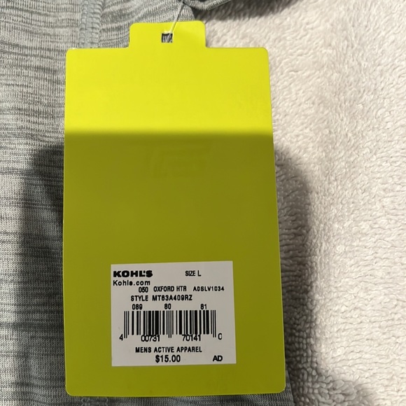 Never worn with tags Mens size large gray Athletic short sleeved shirt. - Picture 5 of 6